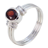 Lucia Heritage Red Solitaire Ring - Elegant Silver Design